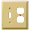 Amerelle Century Polished Brass Beige 2 gang Stamped Steel Duplex/Toggle Wall Plate 163TDBR